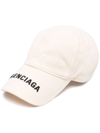 Balenciaga Neutral Logo Cotton Baseball Cap In Neutrals