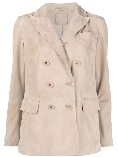 Desa 1972 Double-breasted Fitted Blazer In Neutrals