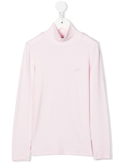 Monnalisa Kids' High Neck Sweatshirt In Pink