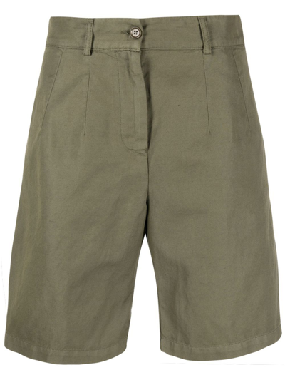 Aspesi Knee-length Chino Shorts In Green