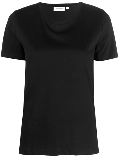 Calvin Klein Logo Print T-shirt In Black