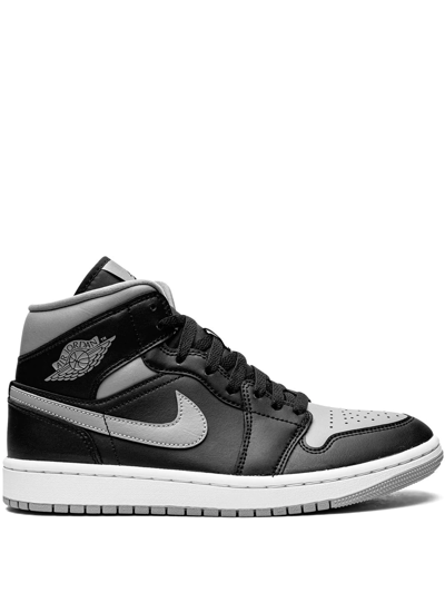 Jordan Air  1 Mid Heritage Style In Black  Particle Grey & White