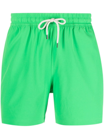 Polo Ralph Lauren Rear Logo-patch Swim Shorts In Green