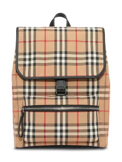 Burberry Kids' Check-pattern Zip-fastening Backpack In Brown
