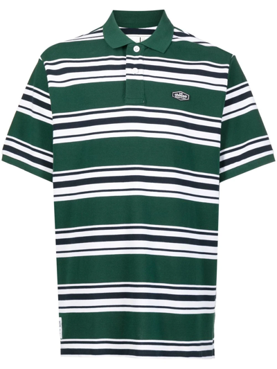 Chocoolate Logo-patch Striped Polo Shirt In Green
