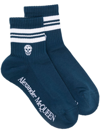 ALEXANDER MCQUEEN SKULL STRIPE ANKE SOCKS