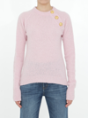 BALMAIN PINK JUMPER WITH BUTTONS