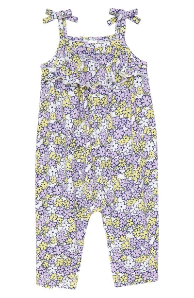 Harper Canyon Babies' Tie Shoulder Romper In White Bold Wildflowers
