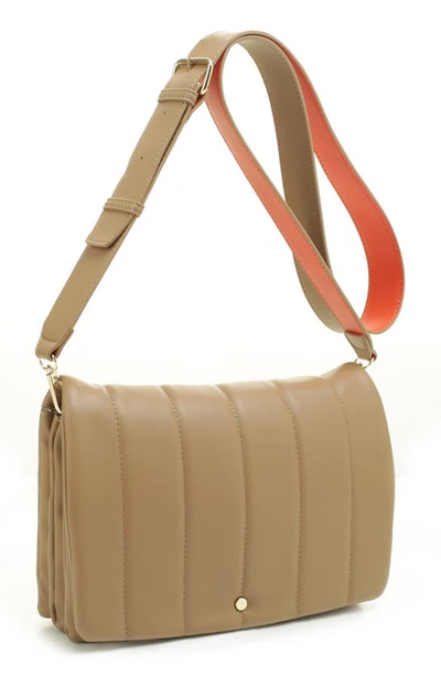 Mali + Lili Brinn Vegan Leather Crossbody Bag In Tan