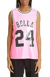 Bella Dona Sequin Jersey Tank In Neon Pink