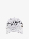 Balmain Printed Cotton Cap With Pins In White