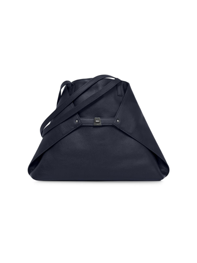 Akris Ai Medium Soft Leather Shoulder Bag In Denim