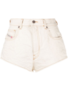 Diesel High-waisted Five-pocket Short Shorts In Neutrals