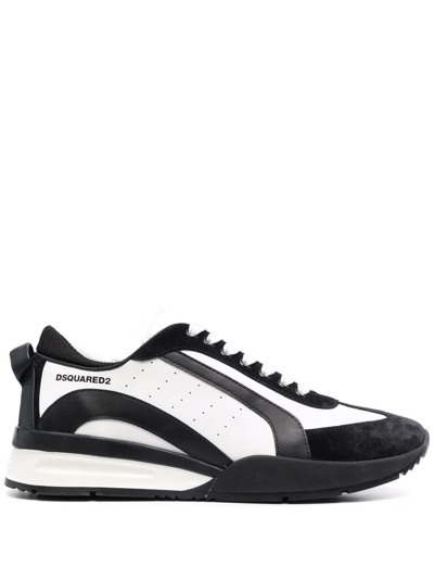 Dsquared2 Legend 551 Mix Leather Low-top Sneakers In Multicolor