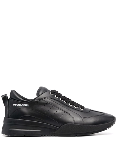 Dsquared2 Round-toe Lace-up Sneakers In Black