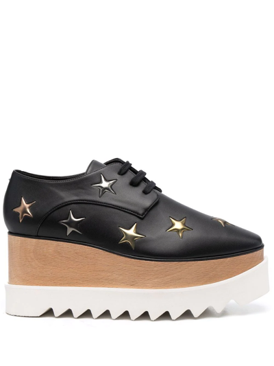 Stella Mccartney Elyse Star Platform Loafers In Black Multi Coppers (black)