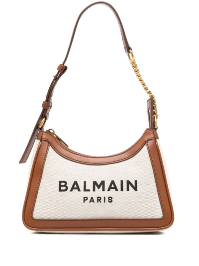 Balmain B-army Logo-print Bag In Nude