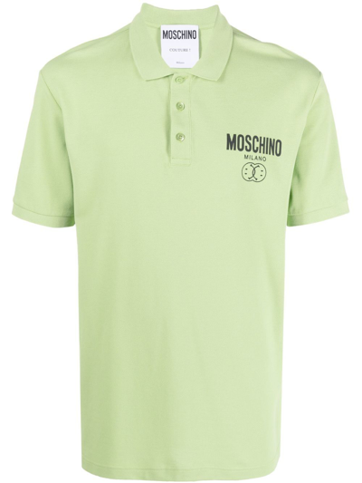Moschino Logo Embroidered Polo Shirt In Green