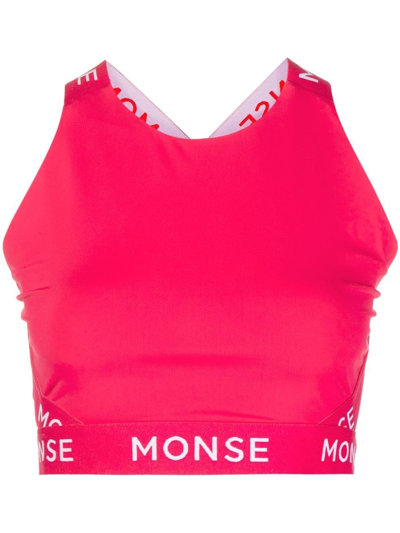 Monse Logo-tape Longline Bra In Rosa