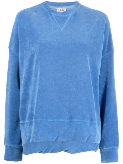 Alberto Biani Terry-effect Long-sleeve Sweatshirt In Blue