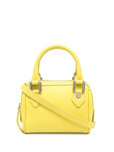 By Far Dora Leather Tote Bag In Yellow