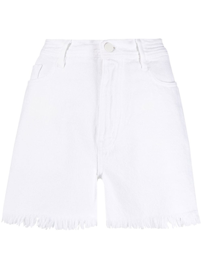 Jacob Cohen Bella Fringe-hem Shorts In White