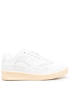 Jil Sander Embossed-logo Detail Low-top Sneakers In White