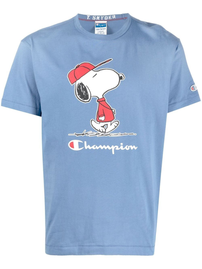 Champion Graphic-print Short-sleeve T-shirt In Blue