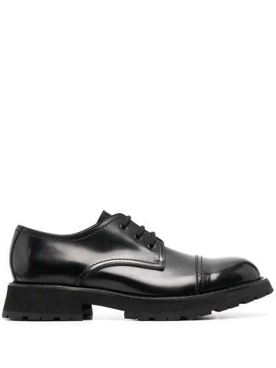 Alexander Mcqueen Mens Black Leather Lace-up Shoes | ModeSens