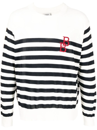 Bape Black *a Bathing Ape® Striped Logo-print Sweatshirt In Weiss