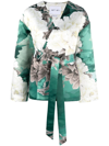 ACT N°1 FLORAL-PRINT WRAP-STYLE JACKET