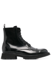 ALEXANDER MCQUEEN LACE-UP LEATHER ANKLE BOOTS