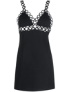 Coperni Ring-embroidered Mini Dress In Negro