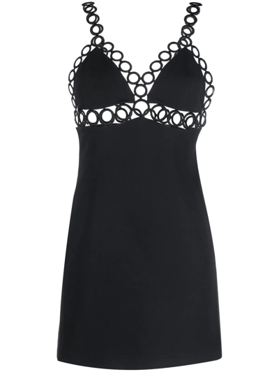 Coperni Ring-embroidered Mini Dress In Negro