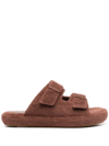 Ilio Smeraldo Terry-cloth Double-strap Sandals In Braun
