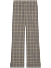 Gucci Wool And Linen Trousers With Prince Of Wales Motif In Nude