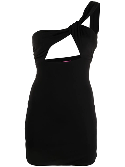 Gauge81 Jinan One-shoulder Mini Dress In Black
