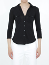 James Perse Slub Supima Cotton Shirt In Black