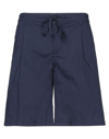 Grey Daniele Alessandrini Man Shorts & Bermuda Shorts Midnight Blue Size 32 Cotton