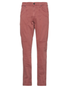 Jeckerson Man Pants Rust Size 30 Cotton, Lyocell, Lycra In Red