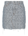 Grlfrnd Blaire Leopard Print Denim Skirt In Blue