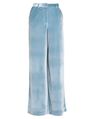 Merci .., Woman Pants Pastel Blue Size 4 Polyester, Elastane