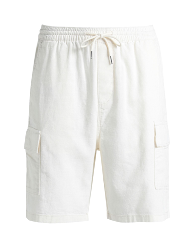 Selected Homme Man Shorts & Bermuda Shorts Ivory Size S Organic Cotton, Cotton In White