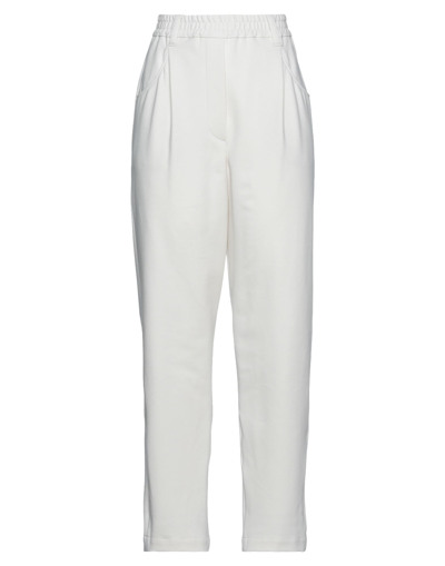 Brunello Cucinelli Woman Pants Ivory Size 6 Cotton, Polyamide, Elastane In White