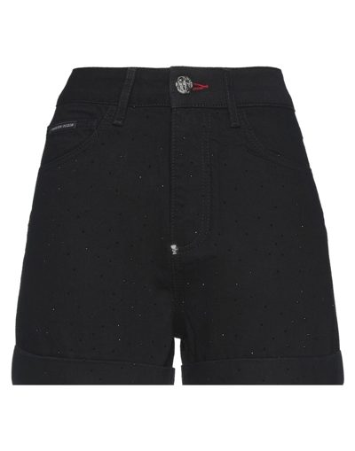 Philipp Plein Denim Shorts In Black