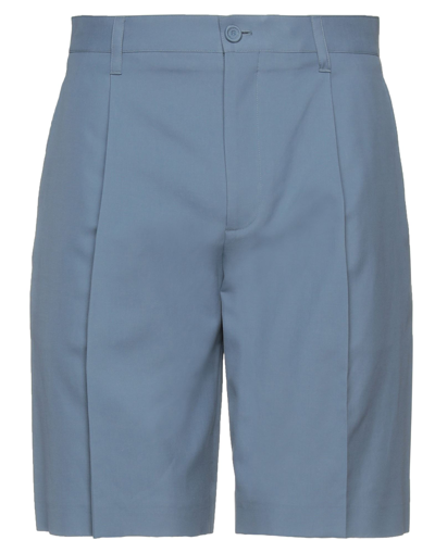 Dior Pleated Straight-fit Shorts In Blue