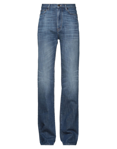 Saint Laurent 90s High Waist Straight Leg Denim Jeans In Blue