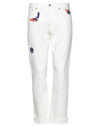Dior Kennyscharf Patches Jeans Men In White