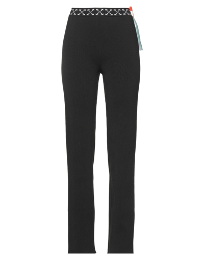 Off-white Woman Pants Black Size 8 Polyester, Polyamide, Elastane