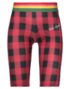 Palm Angels Buffalo Checked Cycling Shorts In Red